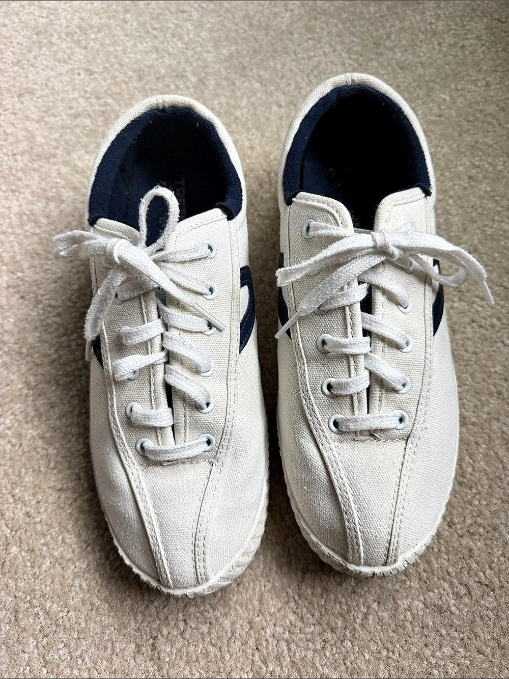 Tretorn Nylite Canvas Sneaker Canvas Sneakers in White & Blue